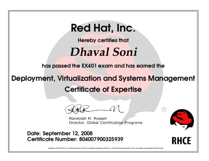 RH Certificate..