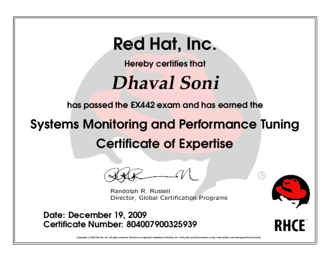 RHCVA Certificate..