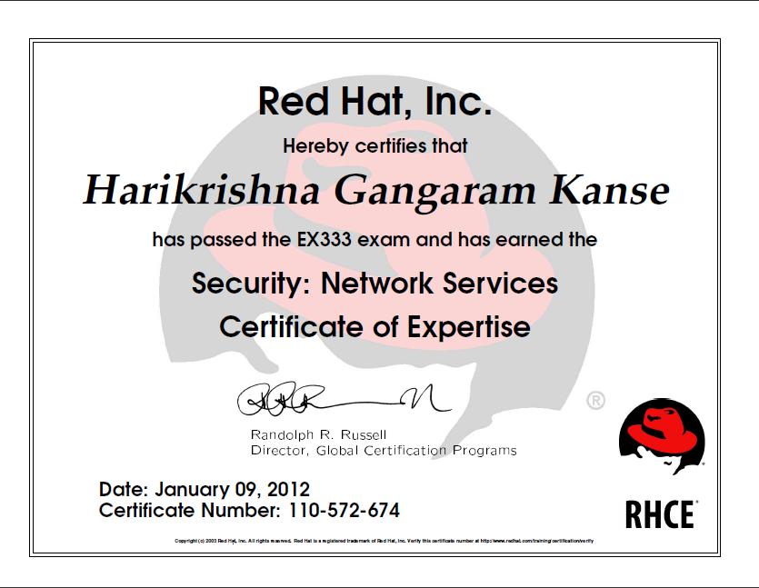 RHCVA Certificate..